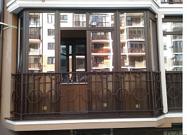 Остекление балкона 
Ламинированный профиль